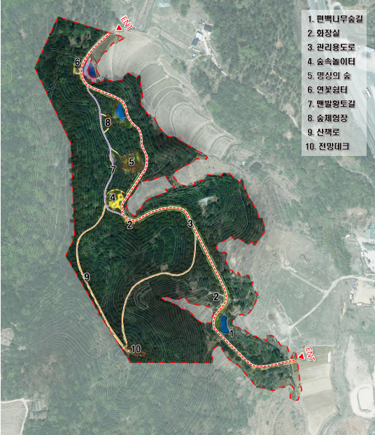 기장군 ‘장안 치유의 숲’ 계획평면도. [사진=기장군]