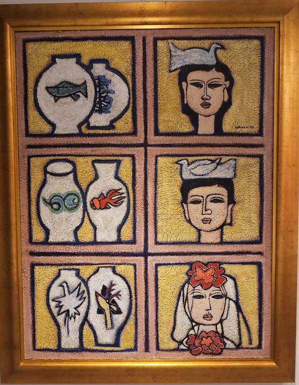 김환기 비구상 57년작 캔버스 유화 80호.